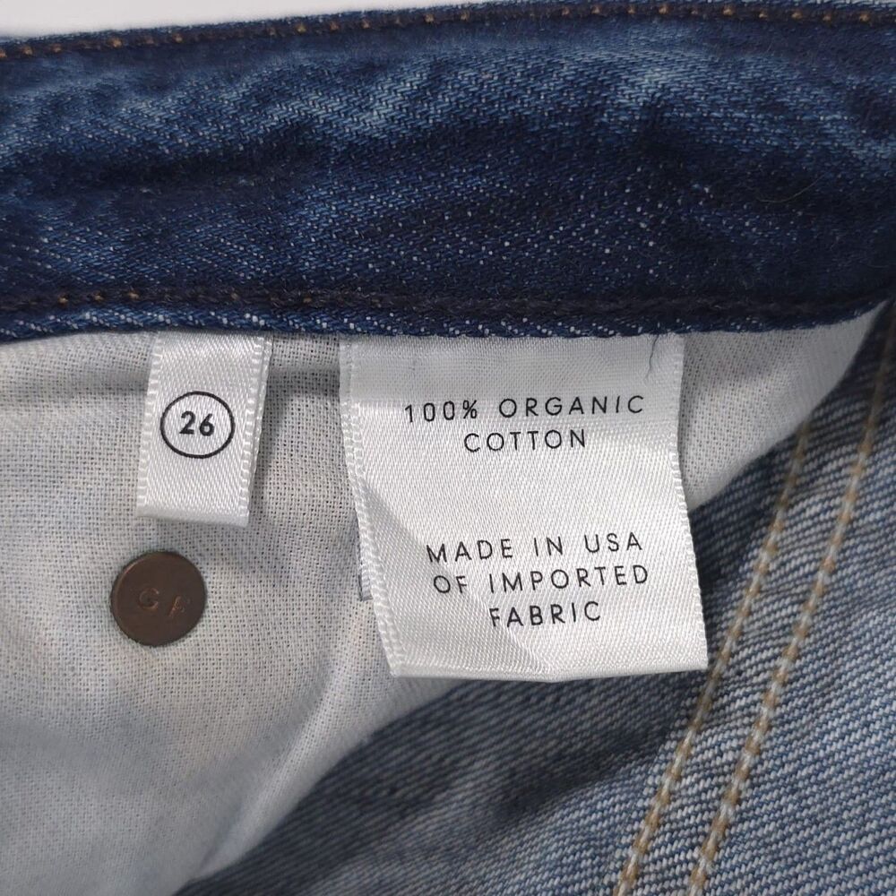 GRLFRND Carla Flare Bootcut Straight Jeans Blue Sunday Raw Hem ORGANIC COTTON 26 - Picture 14 of 16
